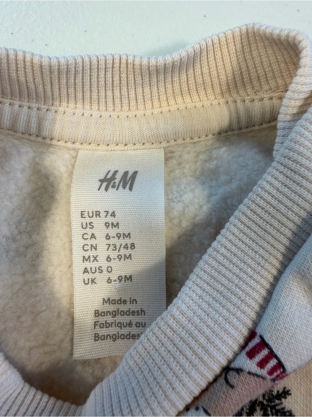 H&M Cream Pullover Sweatshirt with Festive Print - Picture 2 of 4